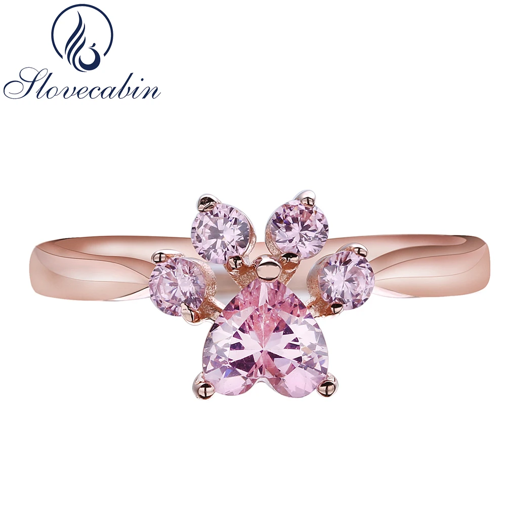 

Slovecabin Antique 925 Sterling Silver Bear's Paw Rose Gold Resizable Rings For Women Vintage Wedding Rings Silver 925 Jewelry