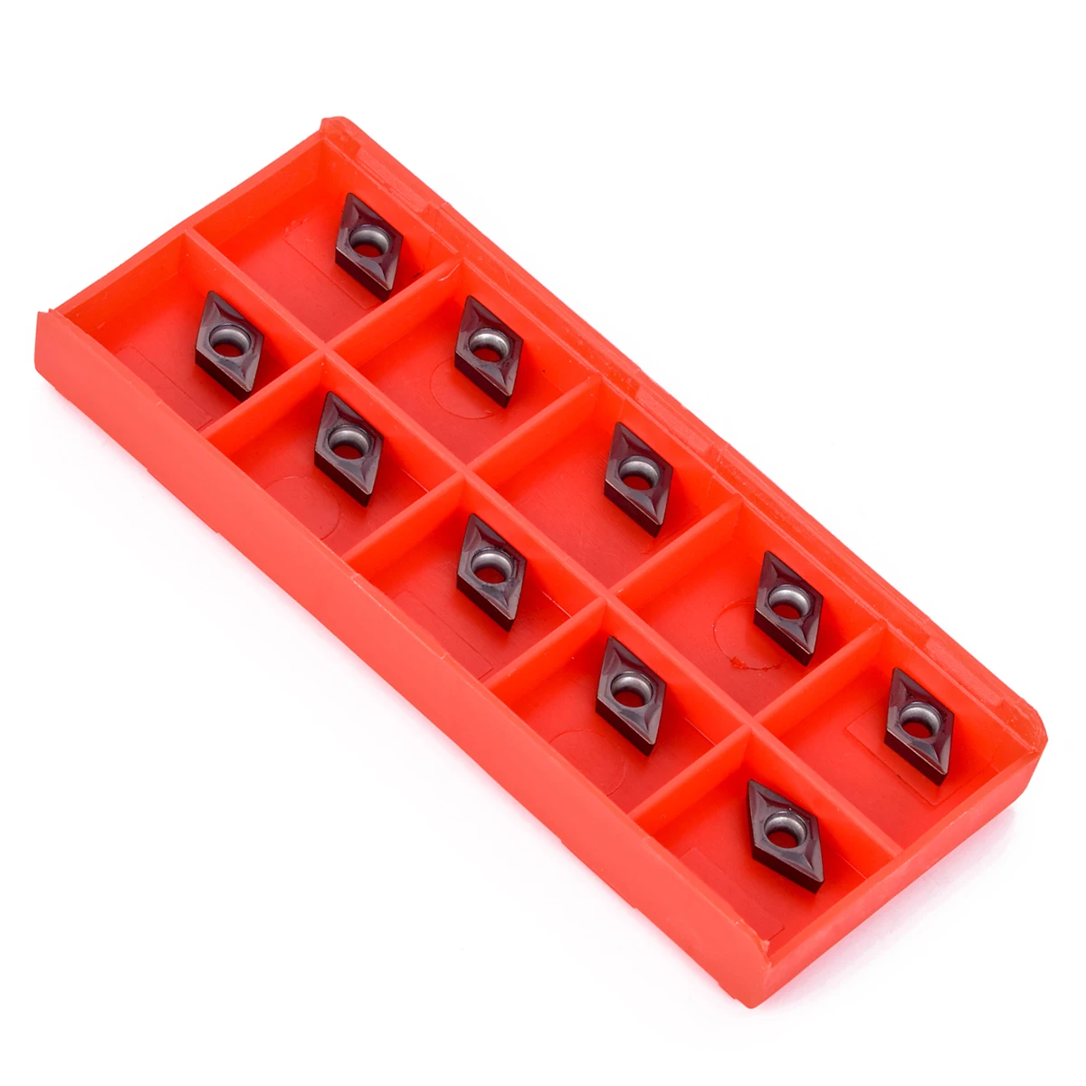 10pcs Purple Coating DCMT070202 Carbide Inserts Set with Plastic Box  For Grinding Cutting Tools
