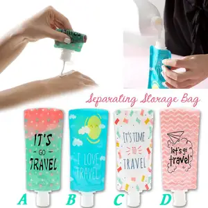 Складной лосьон для путешествий, разделяющий мешок для хранения, портативный гель для душа шампунь, бутылка для мытья лица, лосьон, сумка для хранения, Сжимаемый макияж Con - изображение