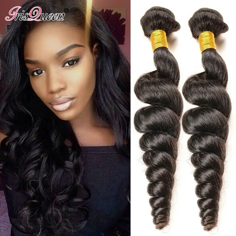 Peruvian Loose Wave Virgin Hair 4 Bundle Deals Iris Queen Hair