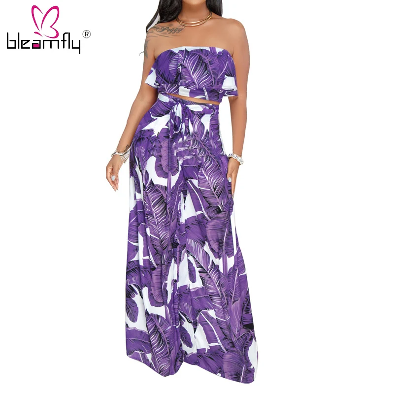 

2018 Summer Sexy Club Off The Shoulder Jumpsuit Printed Strapless 2 Piece Elegent Romper Outfits Plus Size 3xl Overalls