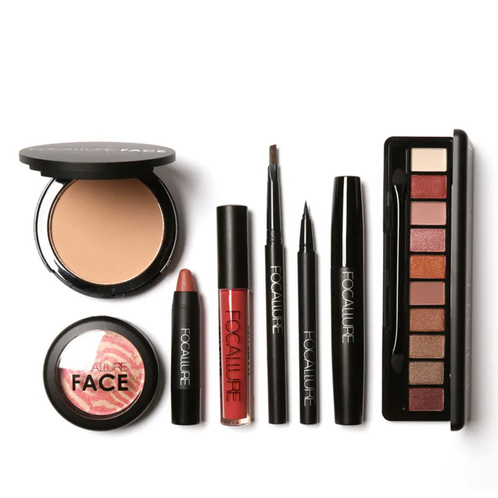 

1set Make Up Set Cosmetics Kit Mascara Eyeliner Eyebrow Pencil Powder Lipstick Pen Eye Shadow Set Matte Lip Gloss Baked Blusher