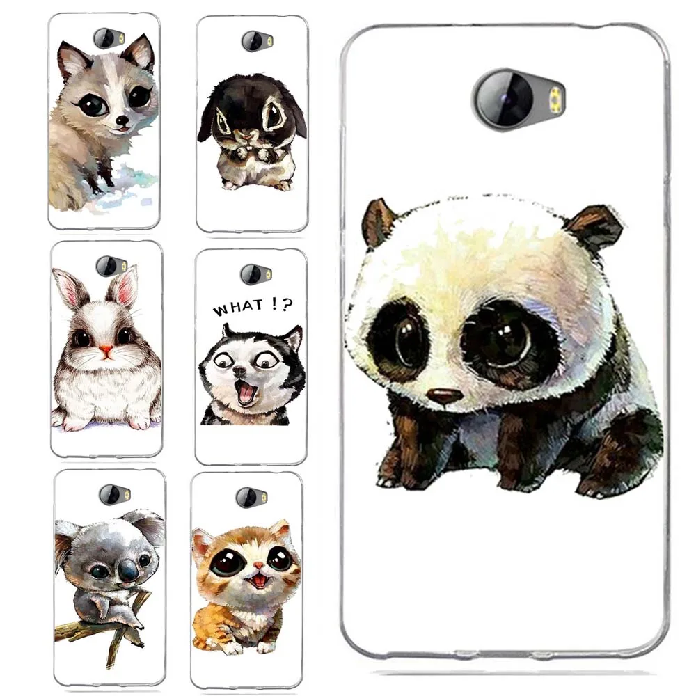For Huawei P9lite/P8 Lite 2016 2017 Y5 II 2 Y5ii/Y6II Compact Cat Panda Owl Rabbit Soft TPU Silicone Pattern Clear Case B109 |