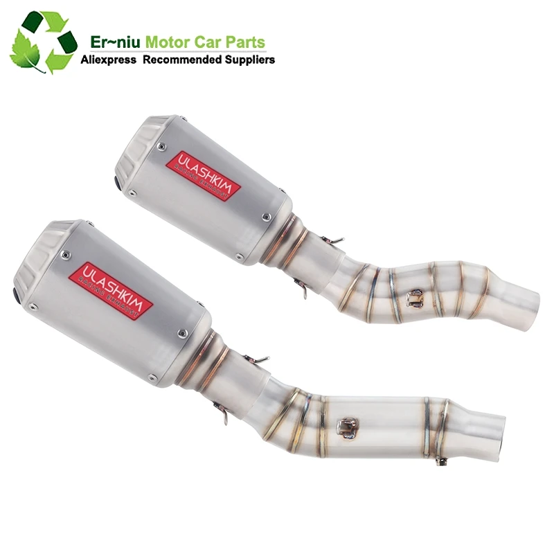 

Motorcycle Full Exhaust Escape System + Modified Link Contact middle pipe Round Muffler for kawasaki Z1000 2010-2016