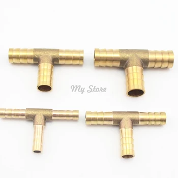 

1Pc 6-12mm BRASS T Hose Joiner Piece 3 WAY Fuel Water Air Pipe TEE CONNECTOR