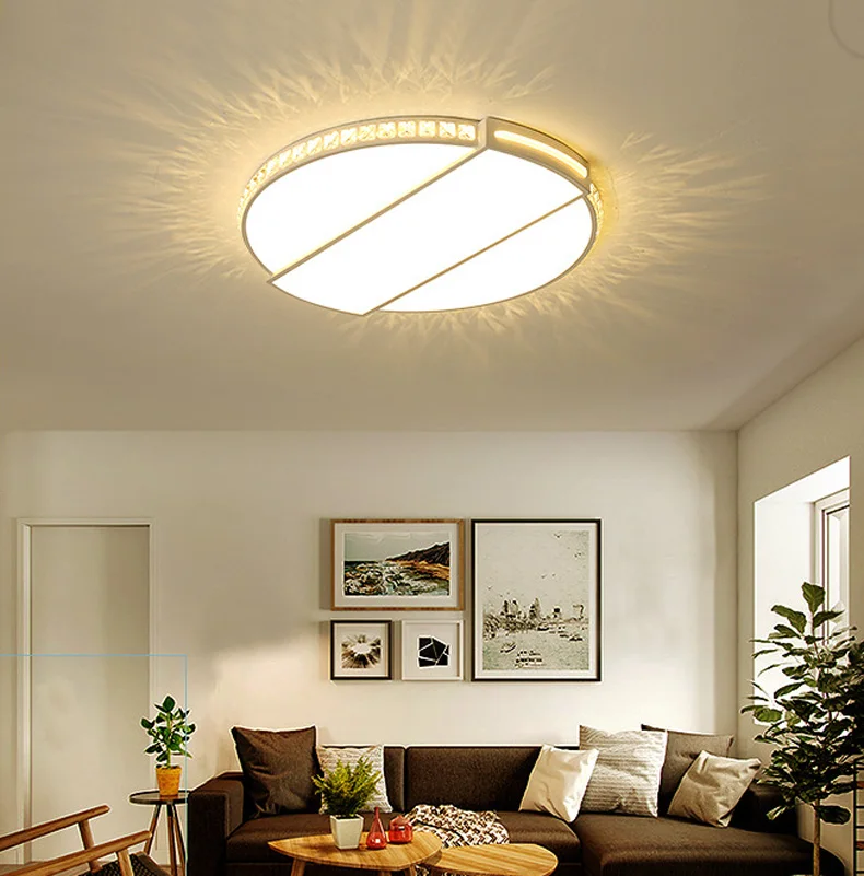 Современный прозрачный Cystal верхнего света в помещении лампы круговой Креативный дизайн потолочный светильник Романтический Спальня лампа
