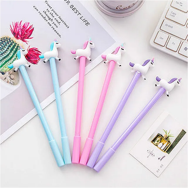 

1pcs Little Fat Unicorn Ballpoint Pen School Stationeries School Supplies Lovely Kawaii Cute Beautiful Colour Office Black 0.5mm