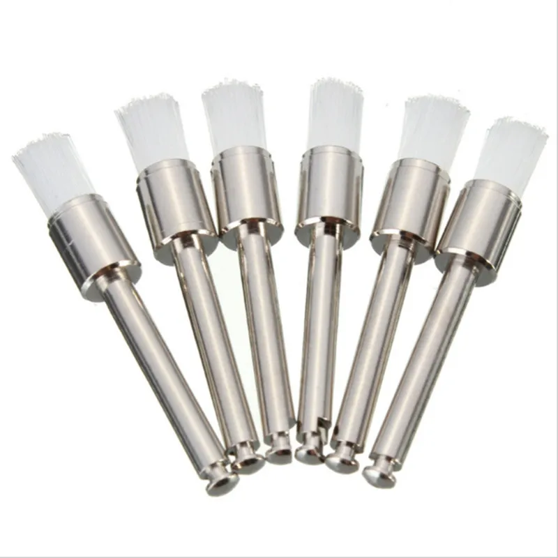 50pcs Polishing Polisher Prophy Brush White Nylon Lat Type Dental Lab