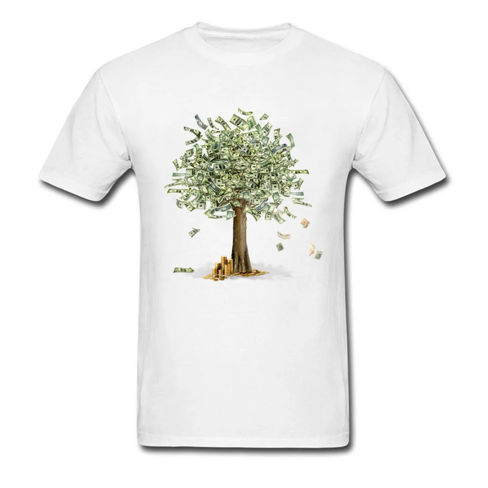 Student Tops & Tees Money grows on trees Brand New Printed Top T-shirts All Cotton Short Sleeve Normal Tee-Shirt O-Neck Money grows on trees white