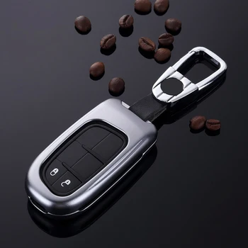 

Aluminum Alloy Car Key Cover Case with keychain Protection Shell for Jeep Cherokee 2014 2015 2016 2017 2018 Dodge RAM 2018