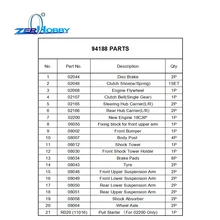 RC CAR SPARE PARTS ACCESSORIES FOR HSP 1/10 NITRO MONSTER TRUCK MODEL 94188 (21 PARTS ITEM SET)