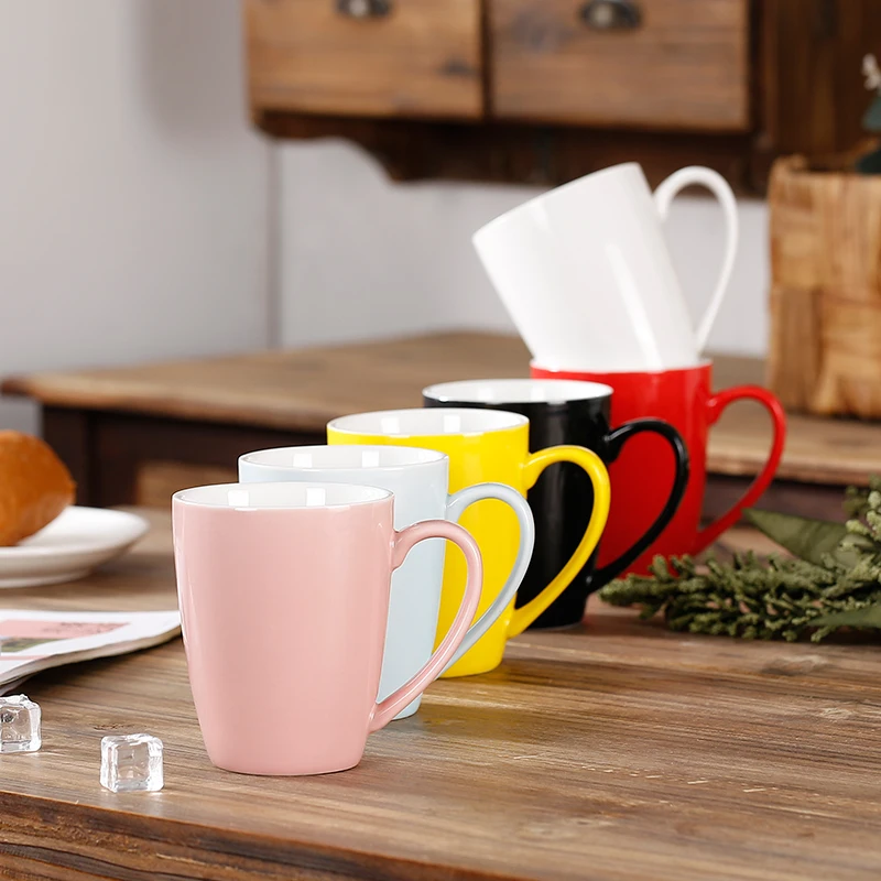 الملونة القدح Coffeeware المخاوي اتيه الأمريكية أكواب السيراميك الإفطار شنقا الأذن مزبد القاذف سحب زهرة كوب المنزل المطبخ