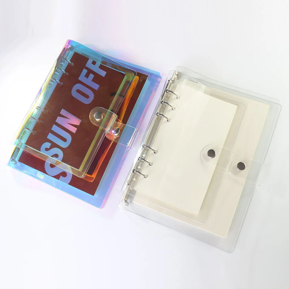 Domikee New Cute Creative Laser Pvc 6 Hole Binder Notebooks,cute Binder