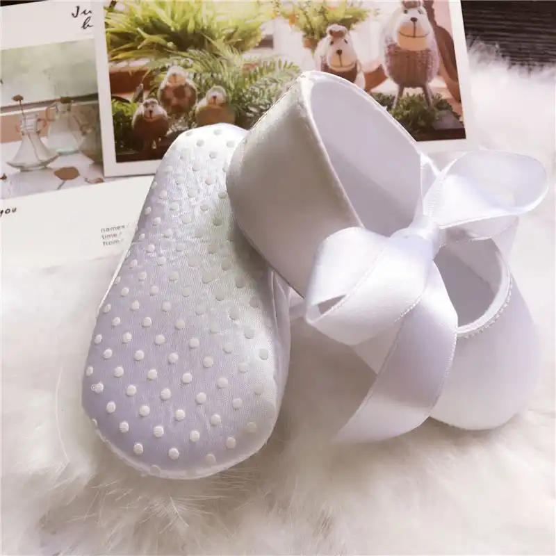 satin baby shoes christening
