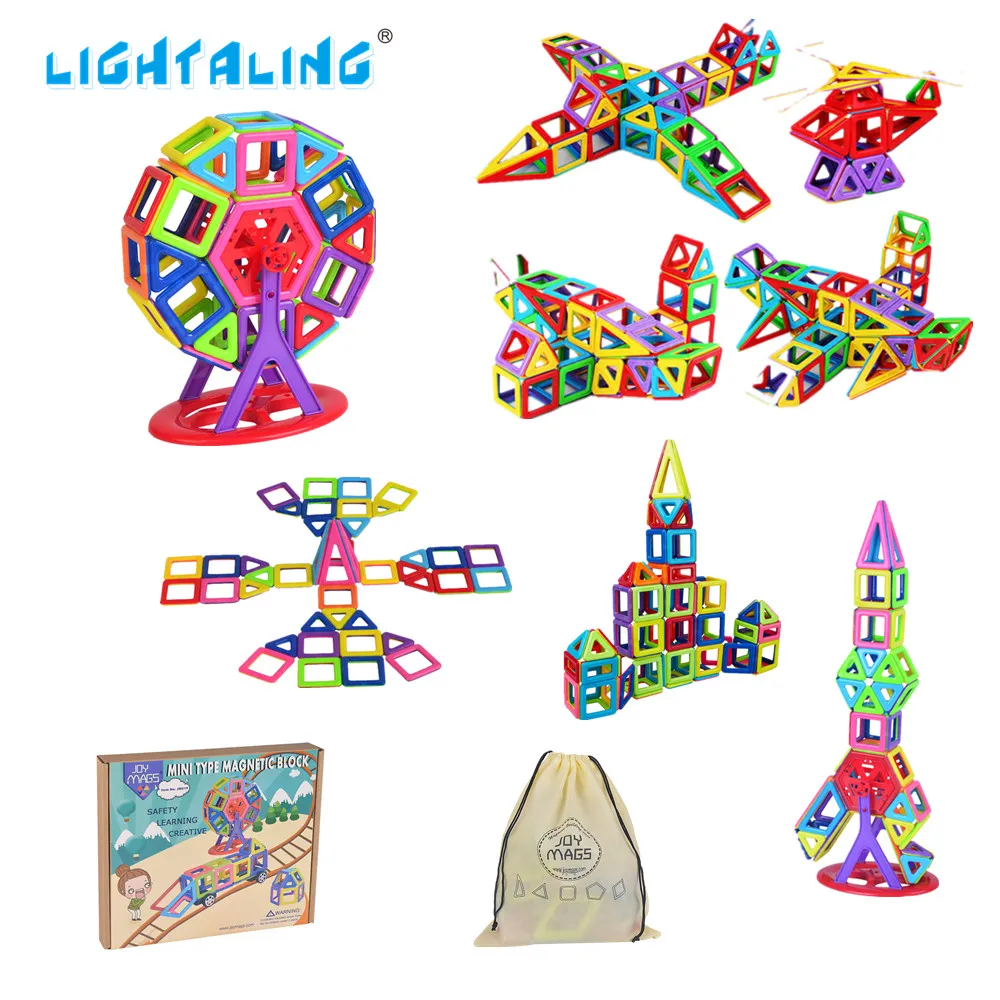 

Lightaling Mini Colorful Magnetic Block Building Designer Kit 3D DIY Brick Educational Kids Toys for Children Christmas Gift Toy