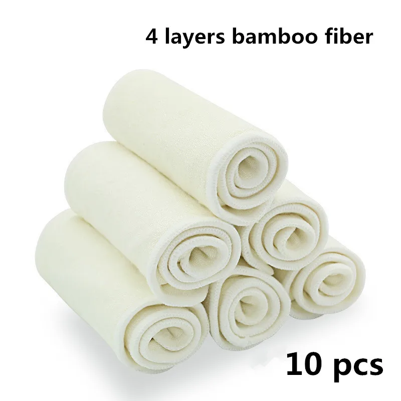10 pcs bamboo fiber 10 шт. детские тканевые подгузники с вкладышами Многоразовые моющиеся пеньковые хлопковые бамбуковые волокна подгузники вкладыши для детских подгузников Прямая поставка - Цвет: 10 pcs bamboo fiber