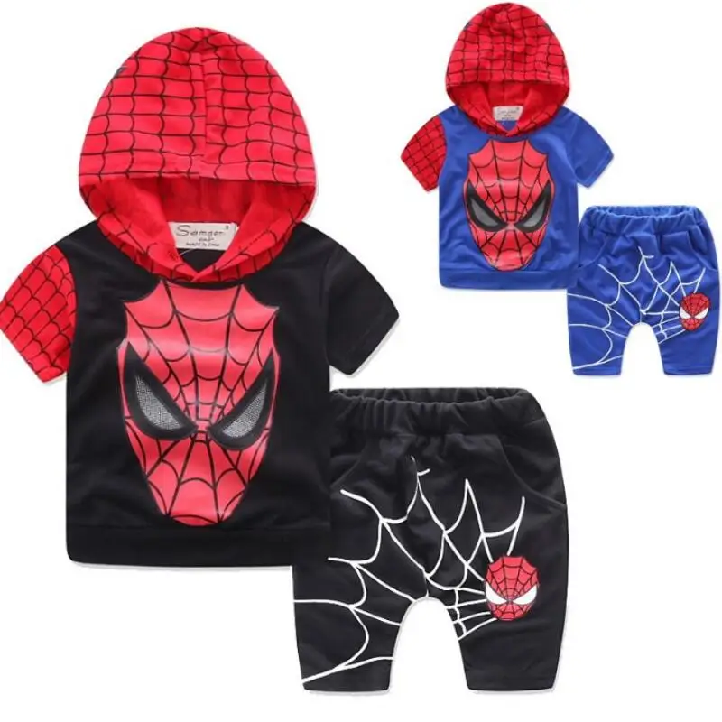 Spiderman Boy Clothes Summer Children Clothing Boys Sets Costume For
