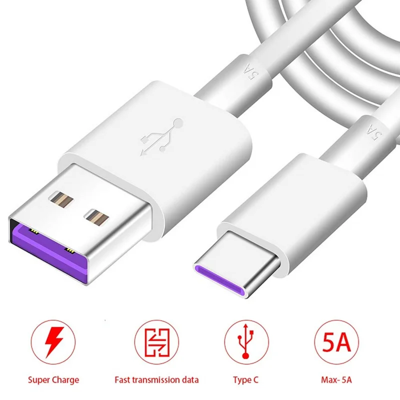 5A Supercharge кабель с разъемом USB Type-C для Huawei P20 Lite P30 Pro P10 Honor 10 20 Mate Быстрая быстрая
