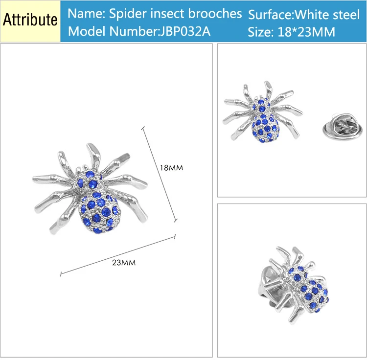 Новинка синий кристалл паук, насекомое мужчин шпильки с отворотом шпильки прекрасный подарок для Мужская брошь воротник вечерние помолвки savoyshi фирменный