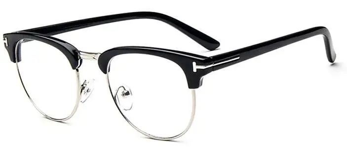 IVSTA TF8015, оптическая оправа, половинная оправа, очки, оправы для очков для мужчин, близорукость, модный бренд, TF, на заказ, умник, негабаритный, Дэми - Цвет оправы: Shiny Black-Silver