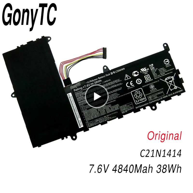 GONYTC 7 6 V 38Wh C21N1414 Оригинальный аккумулятор для ноутбука ASUS EeeBook X205T X205TA BING FD015B 11
