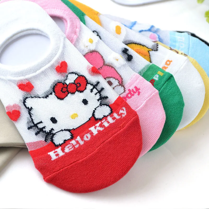 Японские носки с героями мультфильмов, прозрачные милые носки, gudetama my melody pompurin, носки с лягушкой, кавайные носки, 10 пар/лот