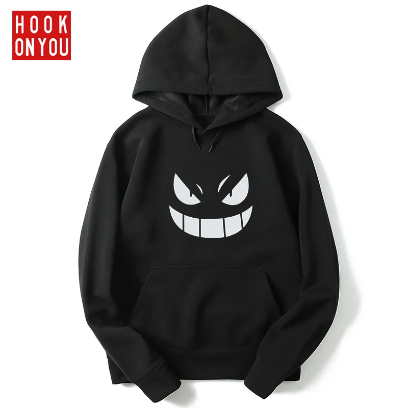 

2018 Autumn Winter New Hoodies Funny Pokmen Printing Hoodies Pure Cotton Sweatshirts Men/women loose Hooded pullover long sleeve