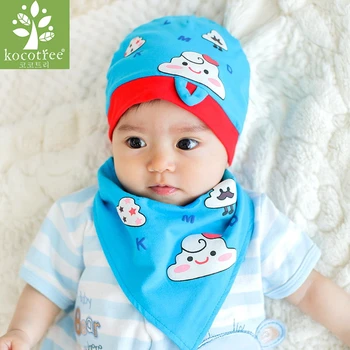 

Kocotree Baby Caps & Bibs High Quality Cotton Baby Hat Cartoon Printed Scarf Kids Hat Spring Autumn Children Bibs Hats & Caps