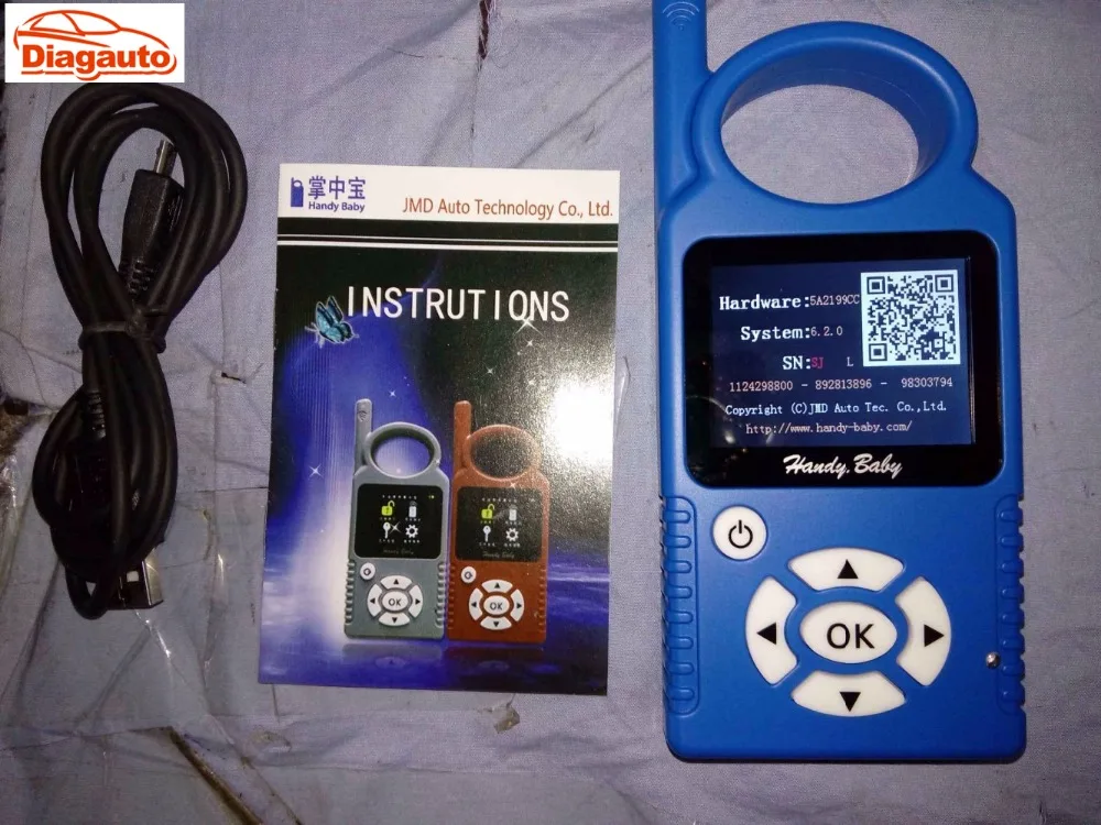 

Latest V6.2.0 Auto Key Programmer Handy Baby CBAY Hand-held Car Key Copy for 4D/46/48 Chips Programmer English/Spanish/Russian