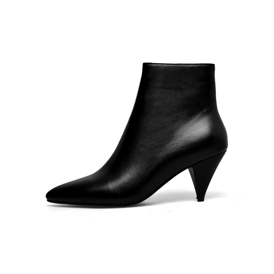 

Women's booties real cow leather fabric comfortable leather lining Martin boots cross straps autumn winter fashion shoes women