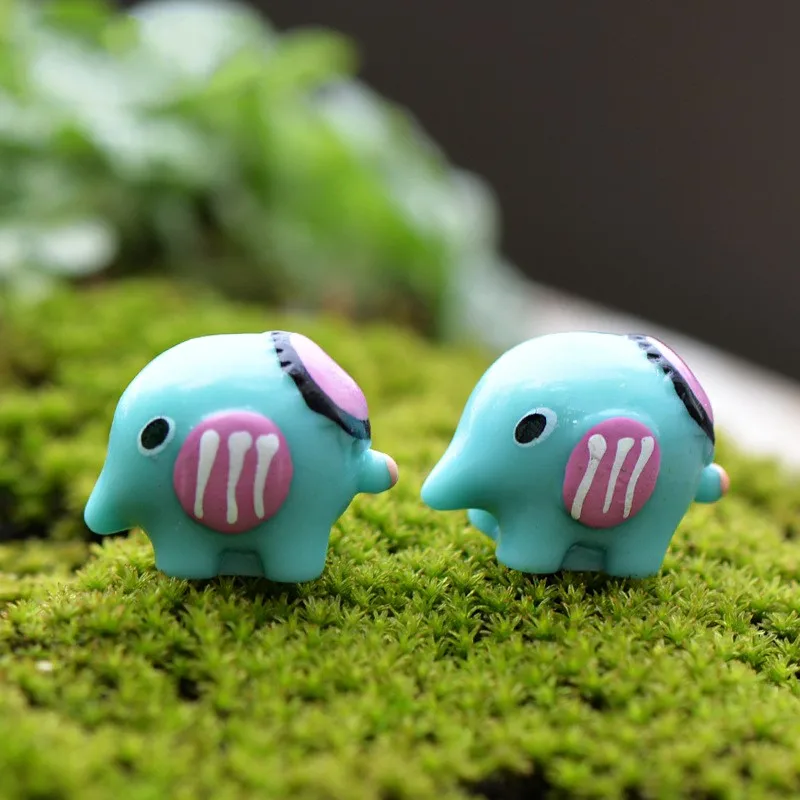 1 шт. Синий Маленький Слон милый DIY смолы фея сад ремесло украшения миниатюрный