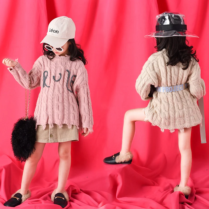 

Girls sweater 2018 autumn and winter new girls Korean fashion wild knitted hairy pullover jacket tide