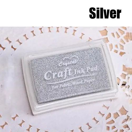 Silver Красивая масляная основа Сделай Сам крафт чернильная подушечка резиновые штампы для ткани деревянная бумага свадебный Декор - Цвет: Silver