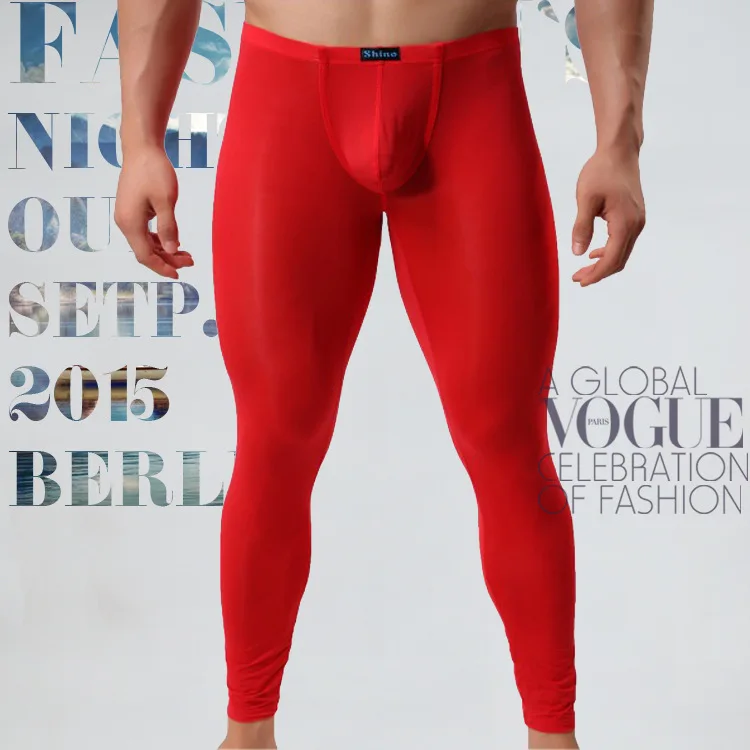 Super thin Leggings Men Long Johns Winter Mens Thermal Pants Cotton