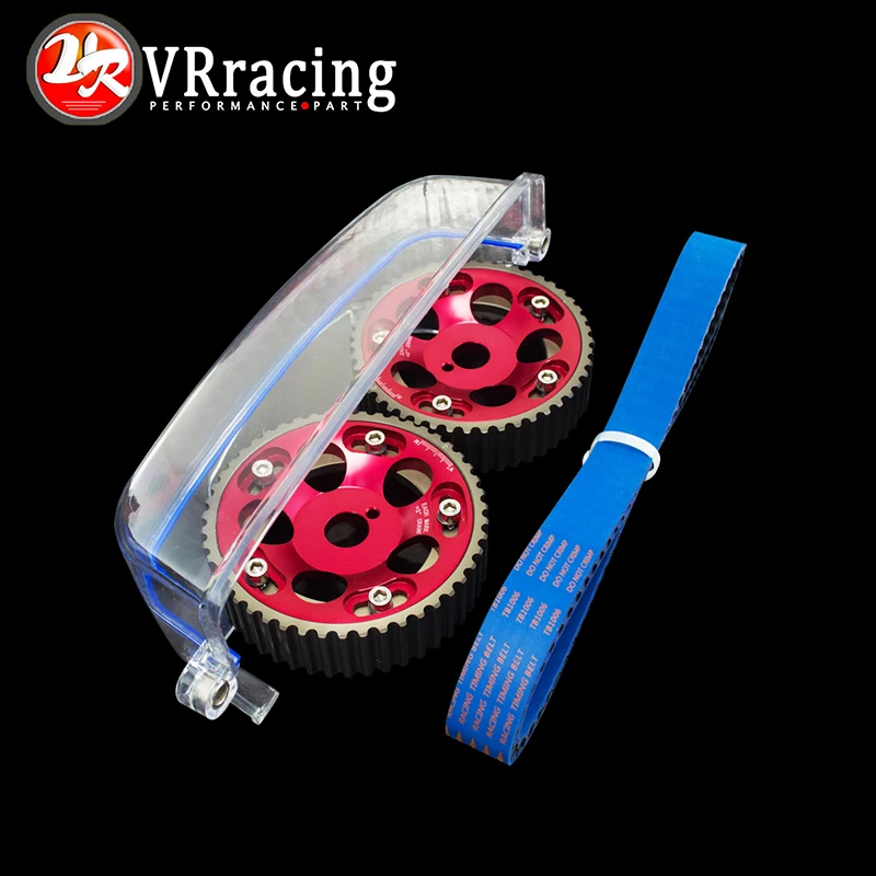 VR HNBR Racing Timing Belt + Aluminum Cam Gear+Cam Cover FOR 2JZ GTE Supra, GS300,IS300 VR