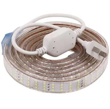 

US 110V Three Row 2835 LED Strip Light Waterproof 264Leds/m Warm/White Home Decoration Lights 1m~50m