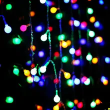 Год ватный шарик светодиодные Рождество огни гирлянды украшения 110-220 В 2x1 м LED Рождество Строка Фея огни Luces de Navidad