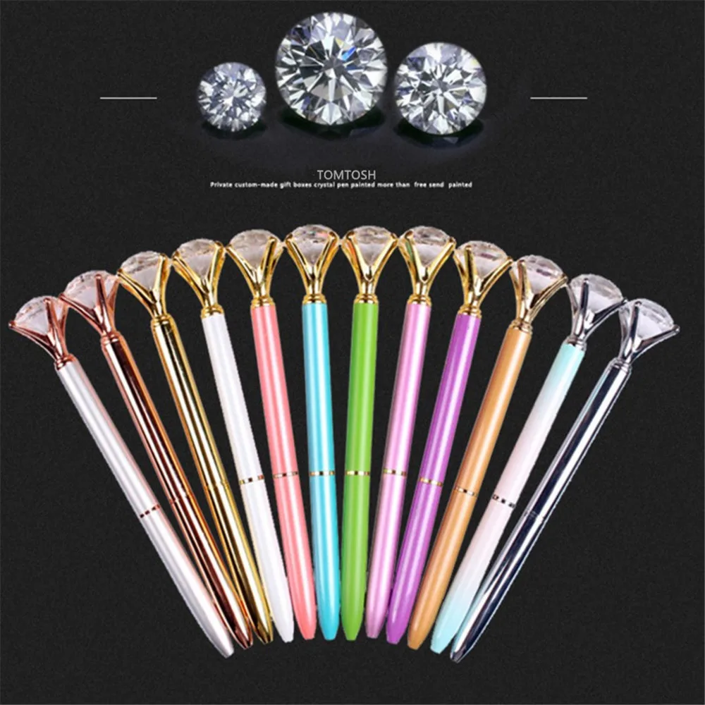 TOMTOSH New diamond ballpoint pen Kawaii ballpoint pen high end crystal