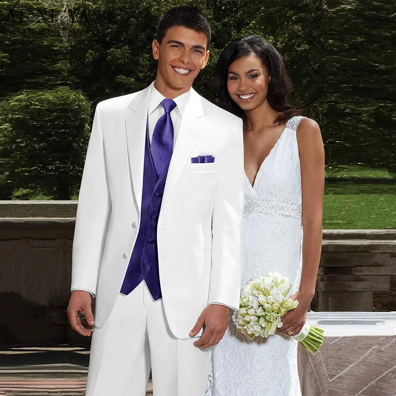 white suits for men Slim Fit White Best Man Groomsman Men's WeddingProm