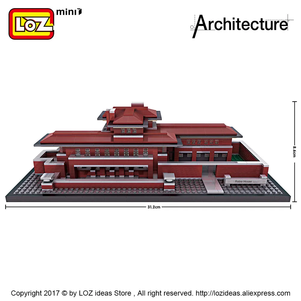 Лоз мини-блоки наборы архитектурных моделей Diy строительные блоки игрушки Всемирно известная архитектура s вилла модель блоки светящийся кирпич