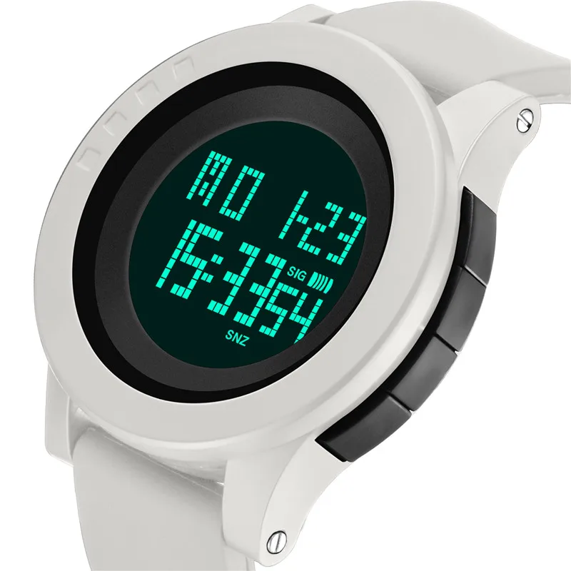 Женские цифровые часы Relogio Feminino, спортивные наручные часы, женские часы, минималистичный светодиодный, электронные часы для бега для женщин, для улицы - Цвет: Белый