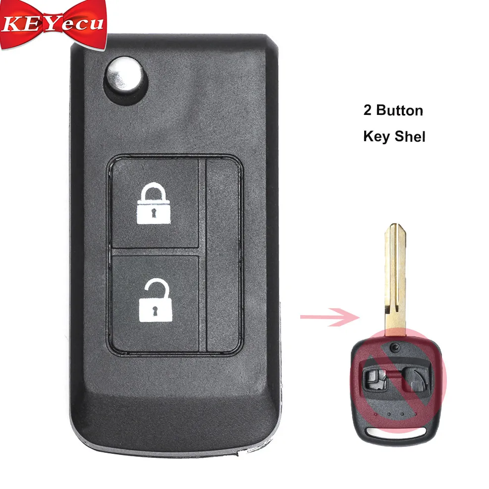 

KEYECU Modified Folding Remote Key Shell Keyless Entry Case Fob 2 Button for Subaru Outback Legacy Forester