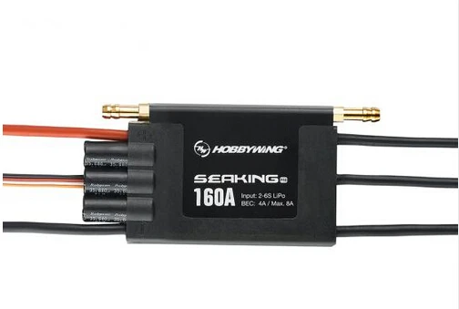 

F18585 Hobbywing SeaKing Pro V3 160A Waterproof 2-6S Lipo 4A BEC Speed Controller Brushless ESC for RC Racing Boat