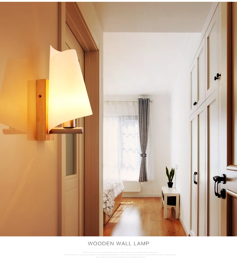 Современный простой светодиодный настенный светильник деревянный бра для спальни домашний деко настенный Декор Гостиная прикроватная