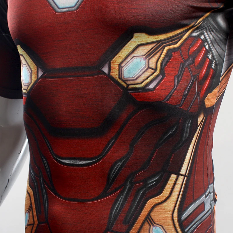Avengers: Endgame Costume Iron Man Tony Stark T-shirt Cosplay Costumes Top Men Tights Sports Love You Three Thousands Times Avengers: Endgame Costume Iron Man Tony Stark T-shirt Cosplay Costumes Top Men Tights Sports Love You Three Thousands Times