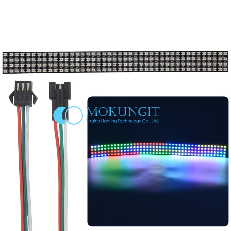 

Mokungit Flexible RGB LED 4*42 168 pixels sk6812 WS2812B panel 5050 RGB Individually Addressable Full color display screen DC5V