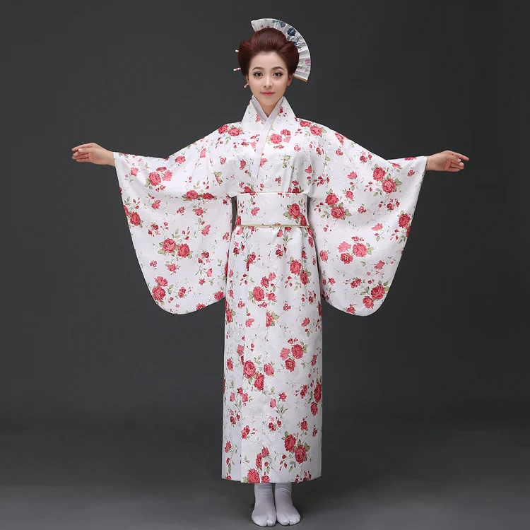 Лидер продаж, модное женское кимоно юката Haori с Obi, розовое вечернее платье в японском стиле, одежда в азиатском стиле, один размер, HW045 - Цвет: Бежевый