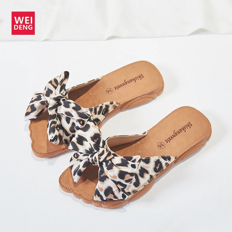 

WeiDeng Women Slipper Sandals Flip Flop Flat Shoes Female Soft Sole Female Open Toe Zapatos De Mujer Beach Fashion Summer
