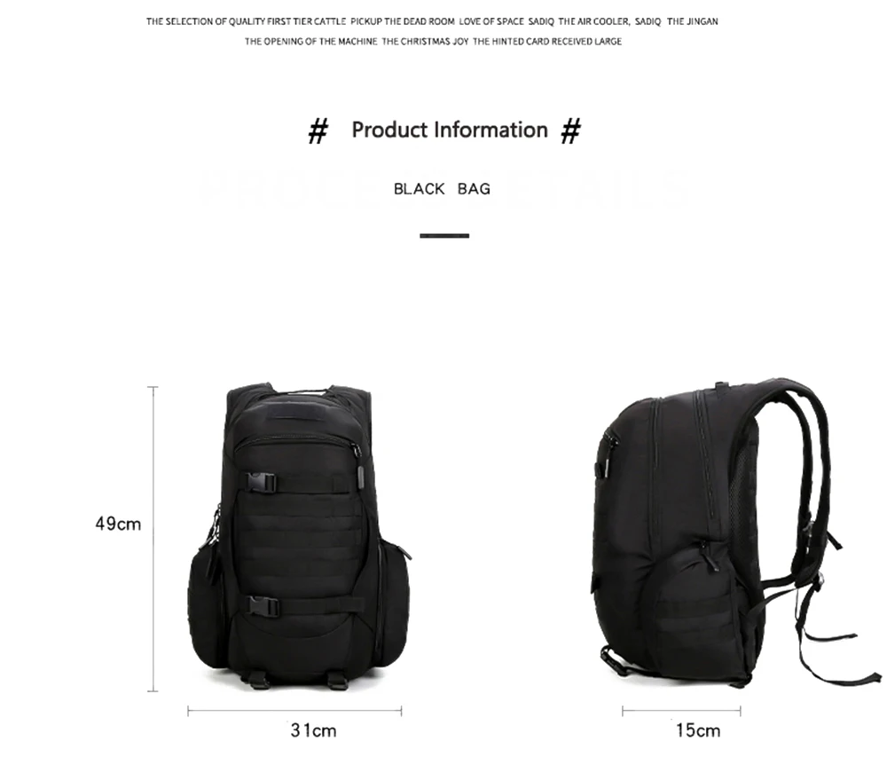40л черный военный тактический рюкзак, сумка Wo для мужчин s, мужская спортивная сумка, походные рюкзаки PUBG, рюкзак для путешествий, кемпинга с сумкой для выхода