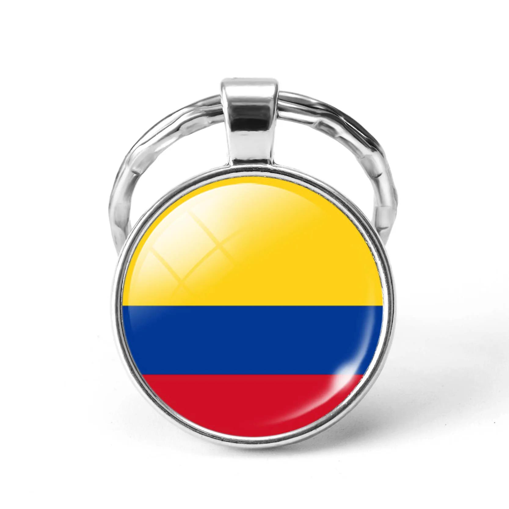 2018 Newest Metal Football World Cup Keychain Canada / America / Colombia / Costa Rica National Flag Glass Cabochon Keyring Fashion Jewelry